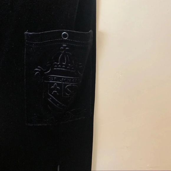 ST John Sport Velour Black Track Pants size L - Picture 3 of 7